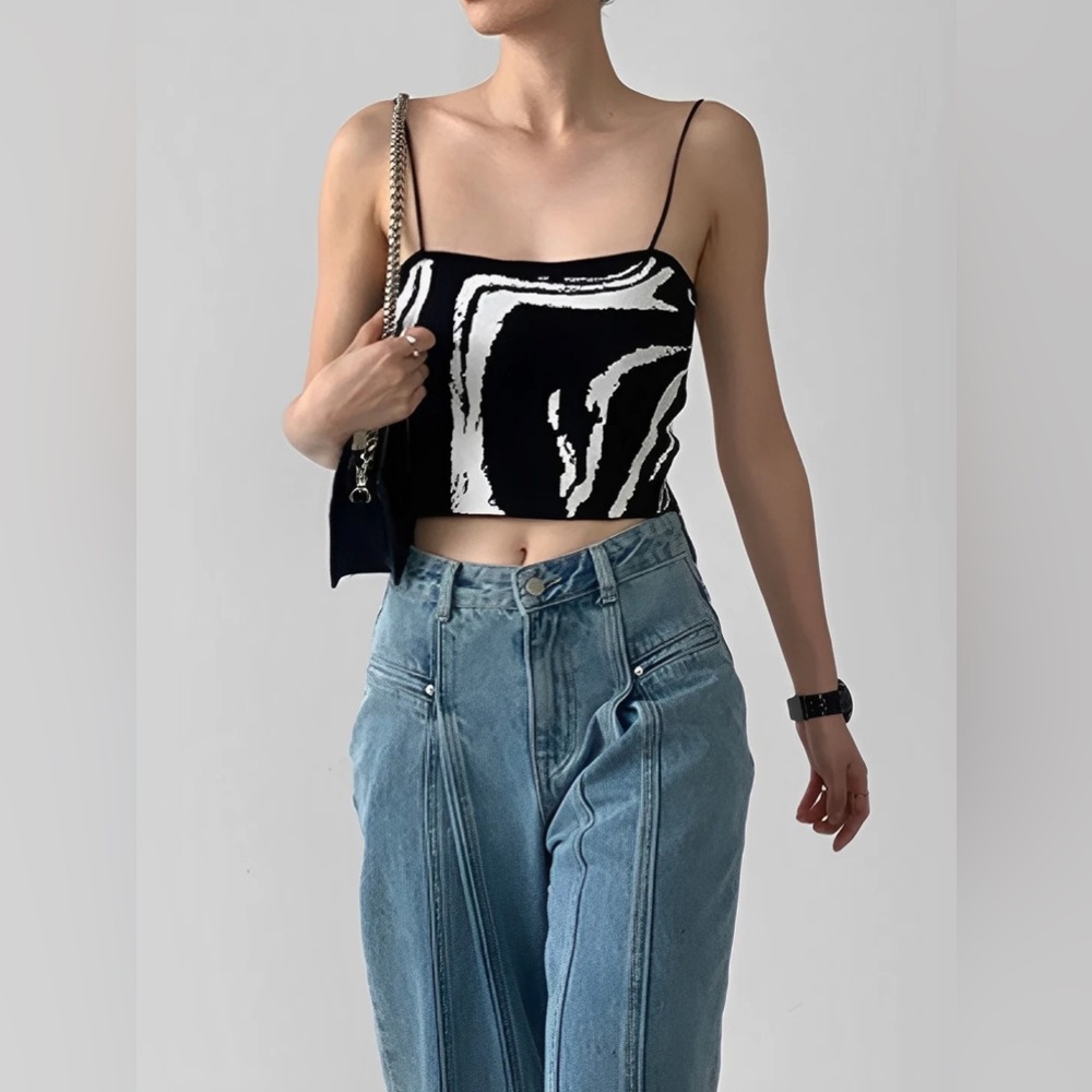 Zebra Print Knit Tank